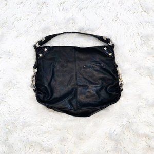 black leather satchel